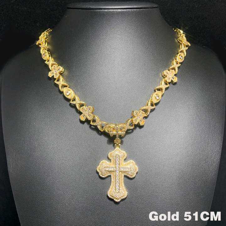 Personalized Custom Ankh Necklace 20mm Iced Out Moissanite Cross Pendant Chain Hip Hop Rock Style Rapper Fashion Jewelry