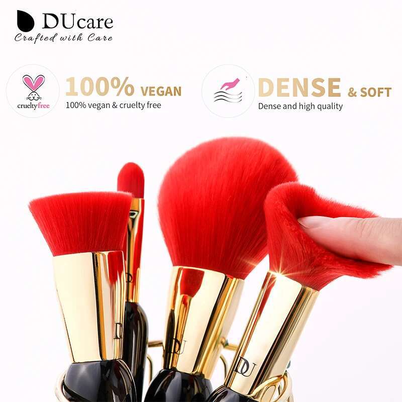 DUcare Makeup Brushes 12Pcs The Queen Seris Premium Gifts Foundation Powder Face Blush Eyeshadow Make up Brush Rubber Handle Set