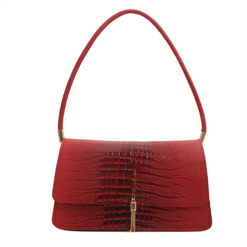 New High-end Designer Bag, Women's Temperament Simple Tassel Shoulder Spring New Versatile Women's Armpit Commuting Bag Small Square Bag Wal