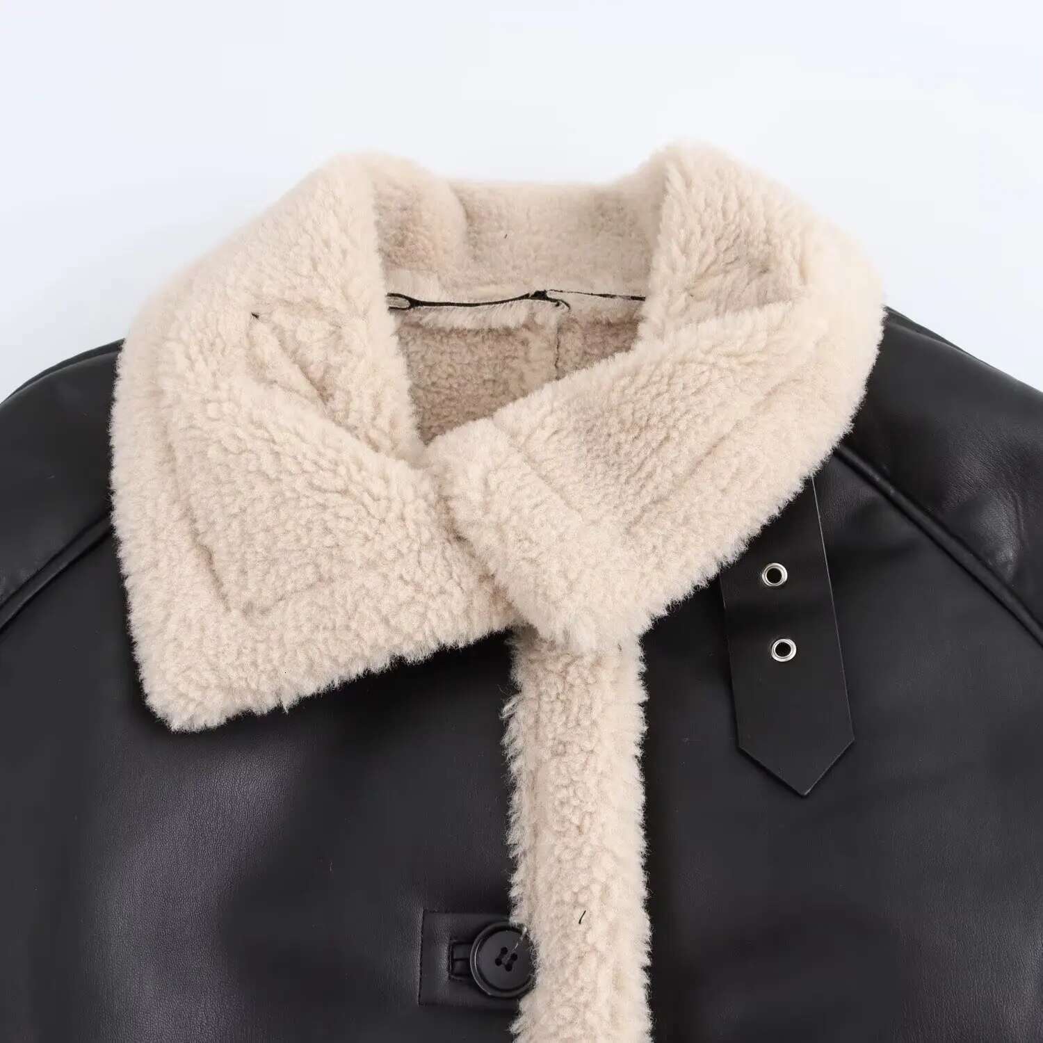European And American Style New Temperament Versatile Lapel Single-Breasted Soft Leather Fur Jacket