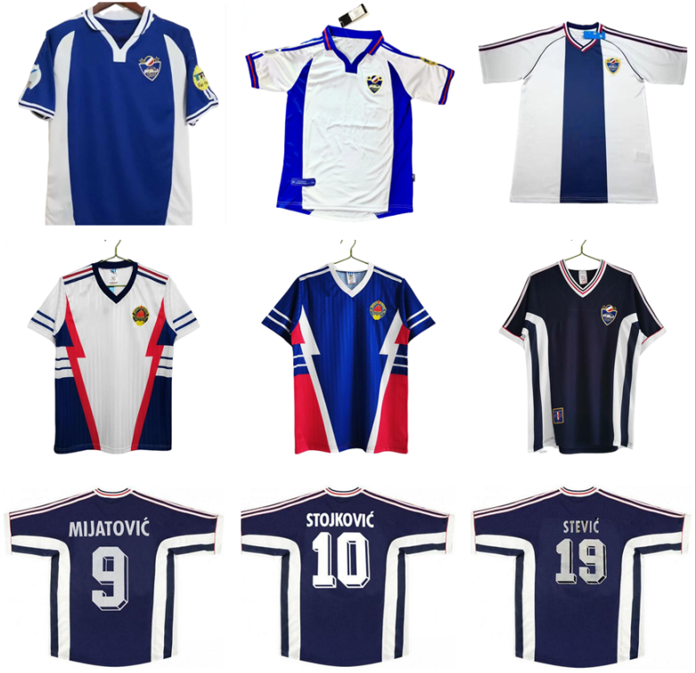 1990 1991 1998 2000 Yugoslavia retro soccer jersey 98 00 Mijatovic Mihajlovic Stankovic Jugovic Stojkovic SAVICEVIC vintage classic football shirt