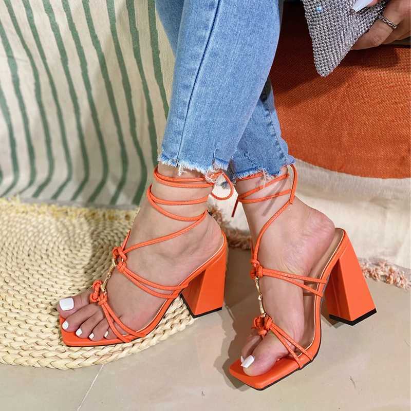 2025 New Fashion Pinch Narrow Band Women Sandal Gladiator High Heels Ladies Open Toe Sexy Summer Party Shoes Zapatos Mujer 250110