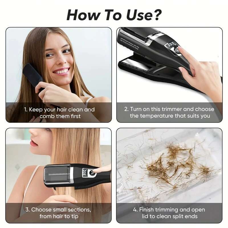2-In-1 Straightener Flat Irons And End Women Women's Hair Trimmer