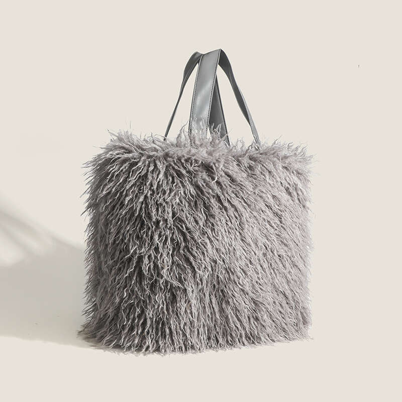 New beach like wool fleece with large capacity, single shoulder, hand-held tote, foreskin, Y2K millennium spicy girl bag