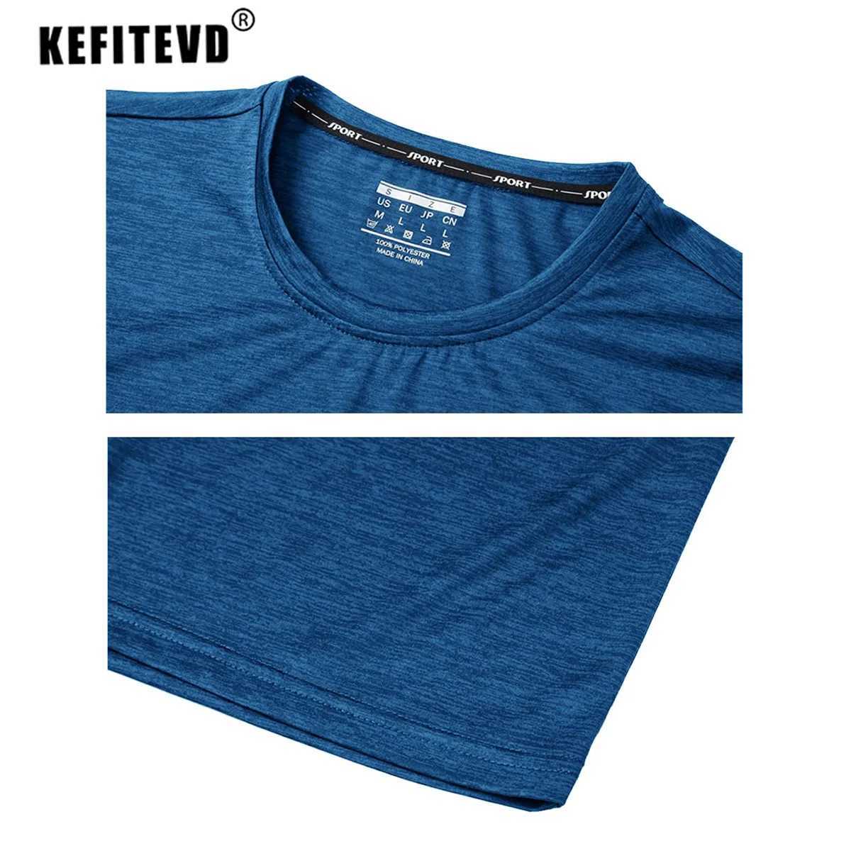 KEFITEVD mens short sleeved T-shirt quick drying sports shirt casual exercise and fitness shirt training running and jogging T-shirt W250111