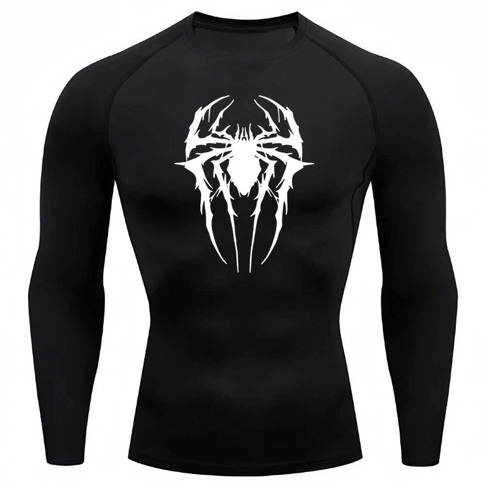Mens compression shirt long sleeved bottom quick drying exercise T-shirt sports running top gym comprehensive training top W250111