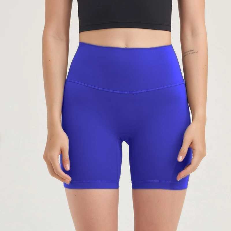 Solid color soft womens yoga shorts high waisted pocket tight fitting 4-point shorts fitness running sports shortsXJ250111