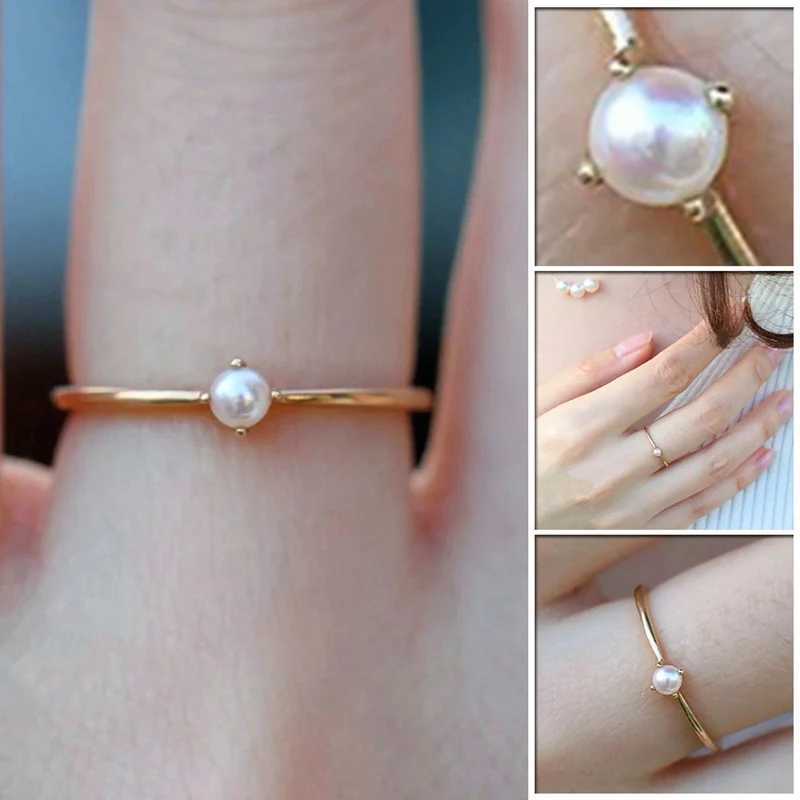 Romantic Simulated Pearl Rings for Women Luxury Wedding Anniversary Accories Engagement Rings for Female 6 SizesXJ250110