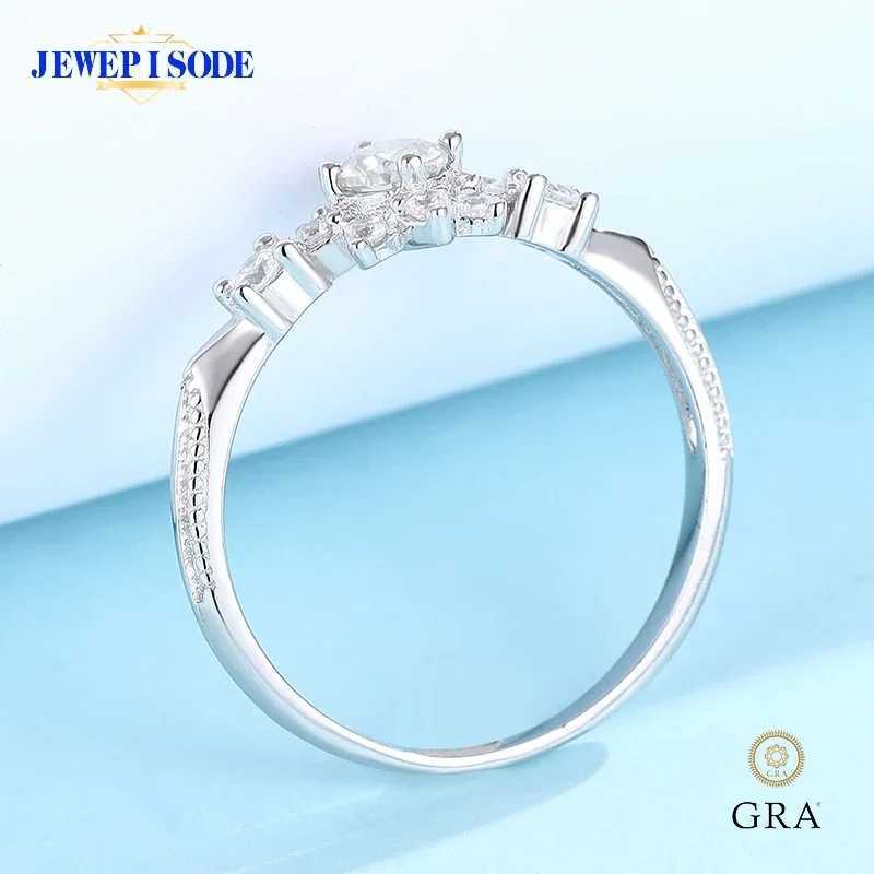 Real 925 sterling silver Simple Sparkling Round 4MM 0.3CT womens moissanite ring GRA certified laboratory diamond finger ring W250111