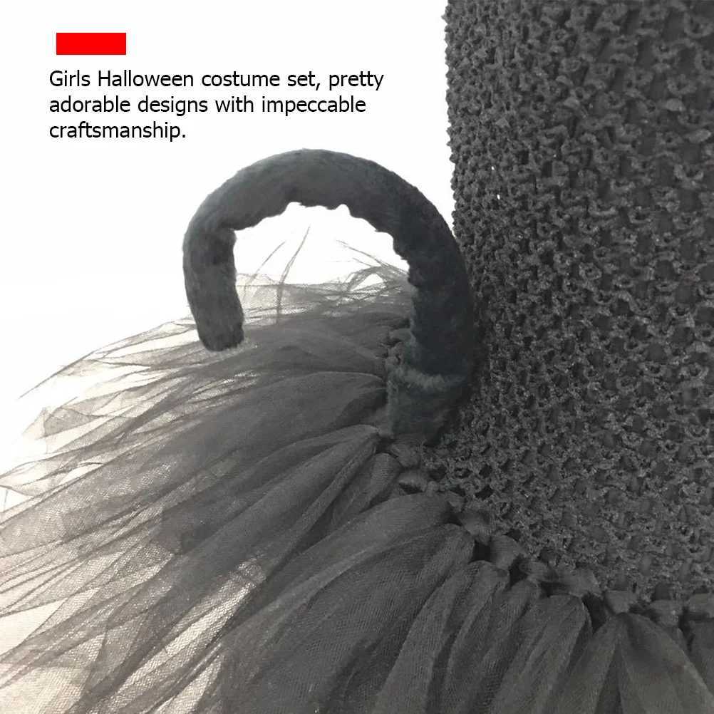 Halloween costume cat dress holiday role-playing Tutu dress childrens black girl mesh children W250111