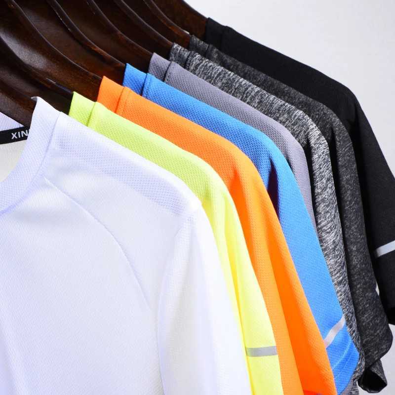 Mens running T-shirt quick drying T-shirt ultra-thin top sports mens fitness T-shirt muscle building T-shirt W250111