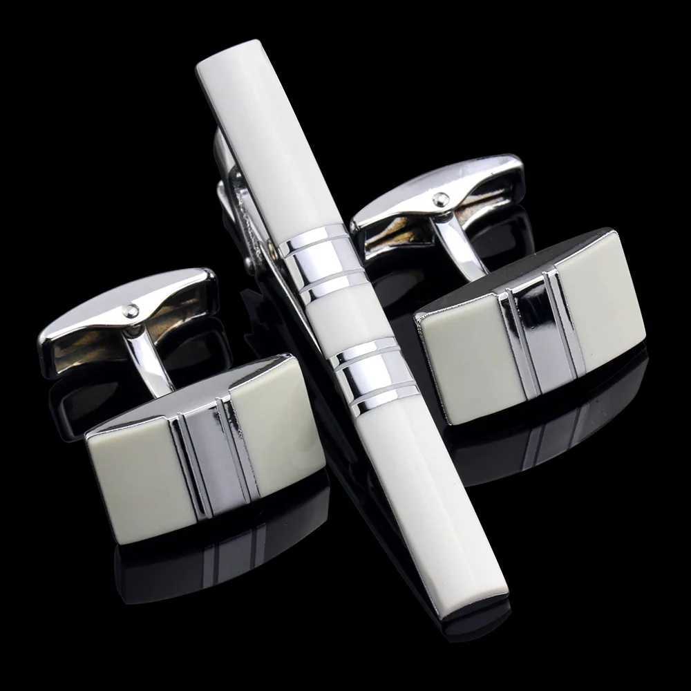 10 luxury gold-plated metal cufflinks necklaces tie rods buckle clips cufflinks gift sets solid color tie clips and pins W250111