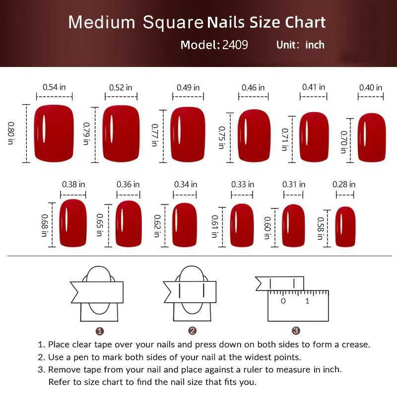 24 Pcs Glossy Medium Square Press On Nails Pink French Style False Nails Artificial Finger Manicure Reusable False NailsXJ250110