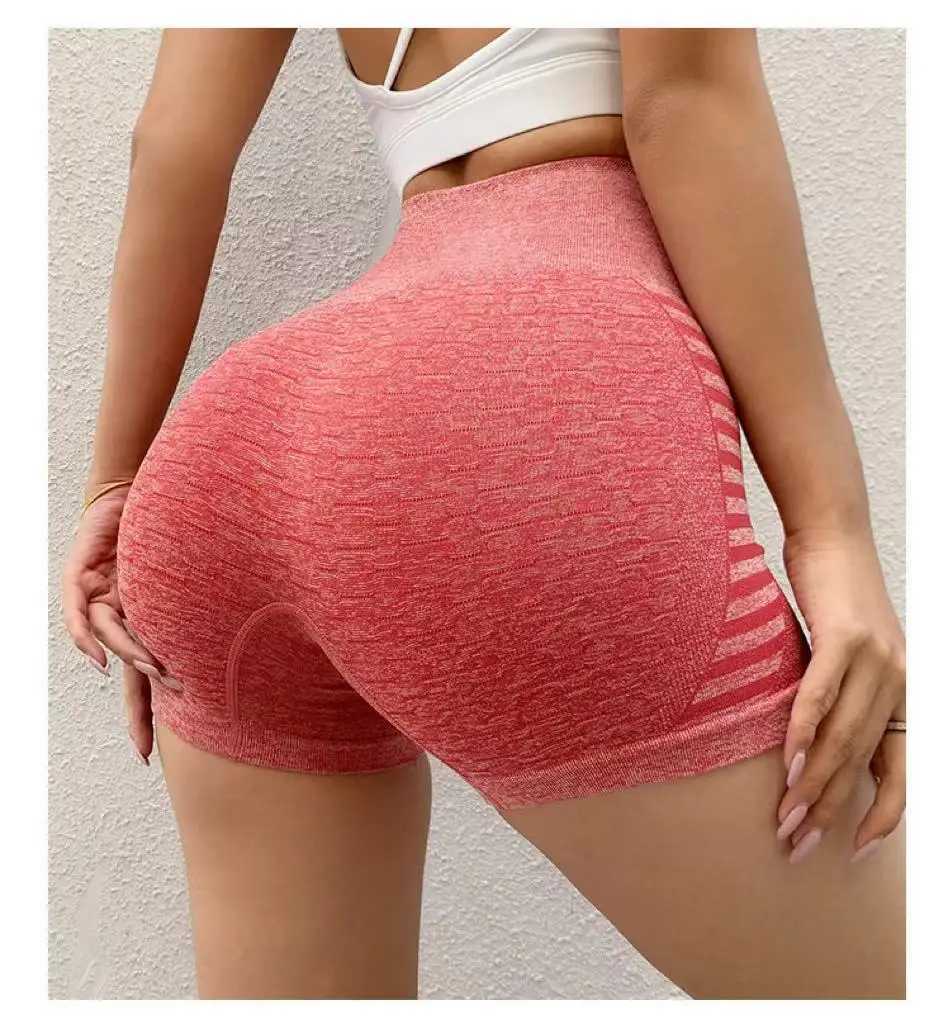 Women Yoga Shorts Striped High Waist Workout Lift Butt Tummy Control Tights Fitness Gym Running Pants Casual SportswearXJ250111