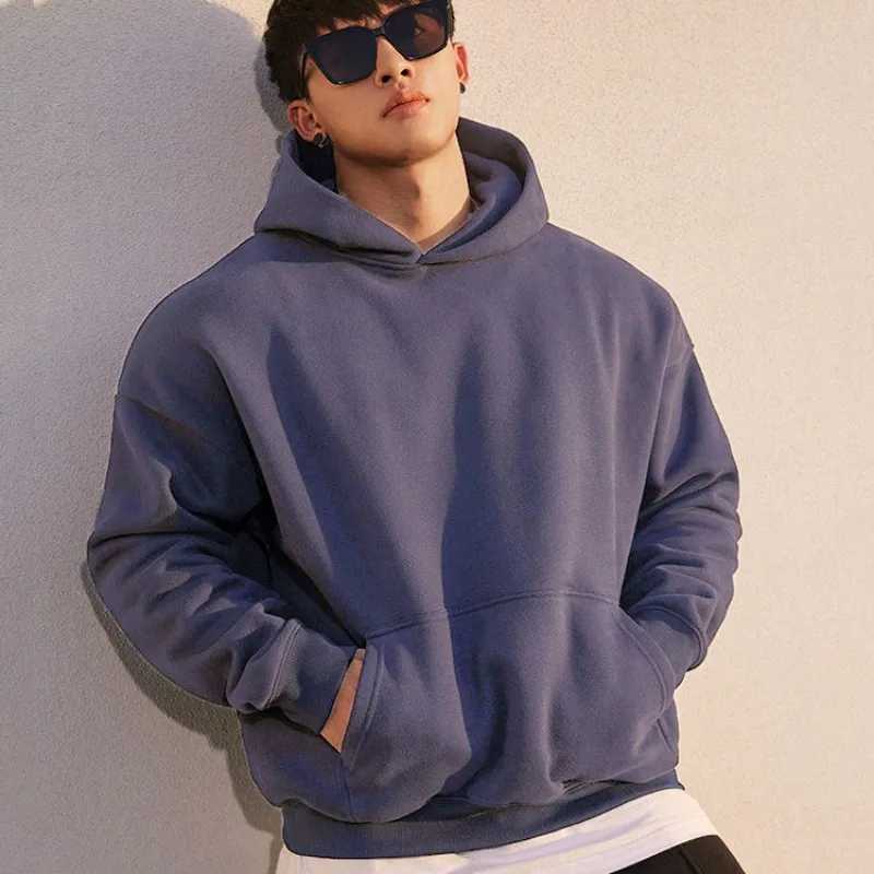 Loose Cotton Mens Hooded Sweatshirt Pocket Black Male Hoodie Funny Welcome Deal Y2k Vintage Novelty and Luxury Harajuku Fashion W250110