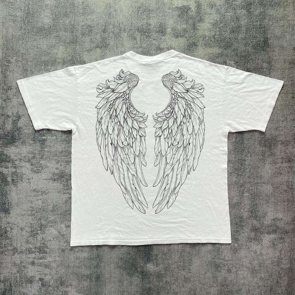 Ins niche design sense American Vintge vintage washed printed short sleeved t-shirt for men women loose and versatile top