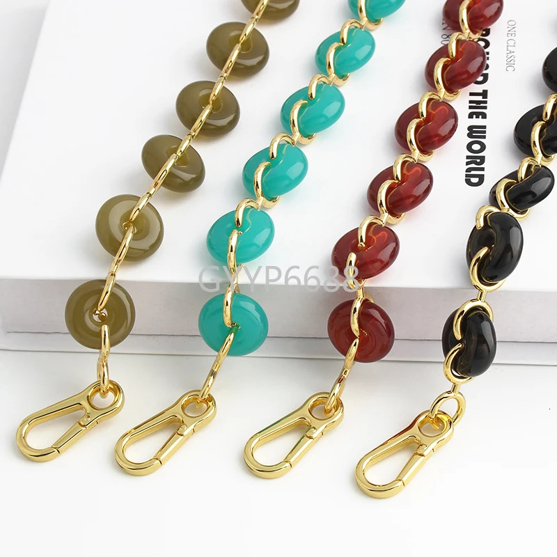 1/5/10PC 70.5cm long 22mm metal acrylic resin chain color hook shoulder bag strap retro style detachable accessories 250109