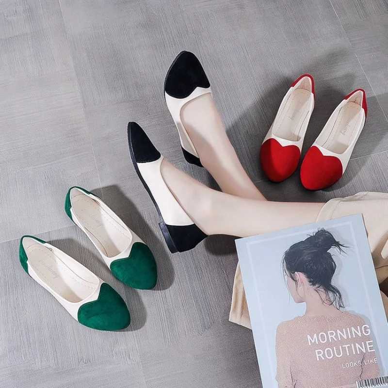 New Arrival New size flat bottomed womens shoes fashionable round toe heart-shaped comfortable soft sole casual womens shoes Zapatos De Mujer T250110
