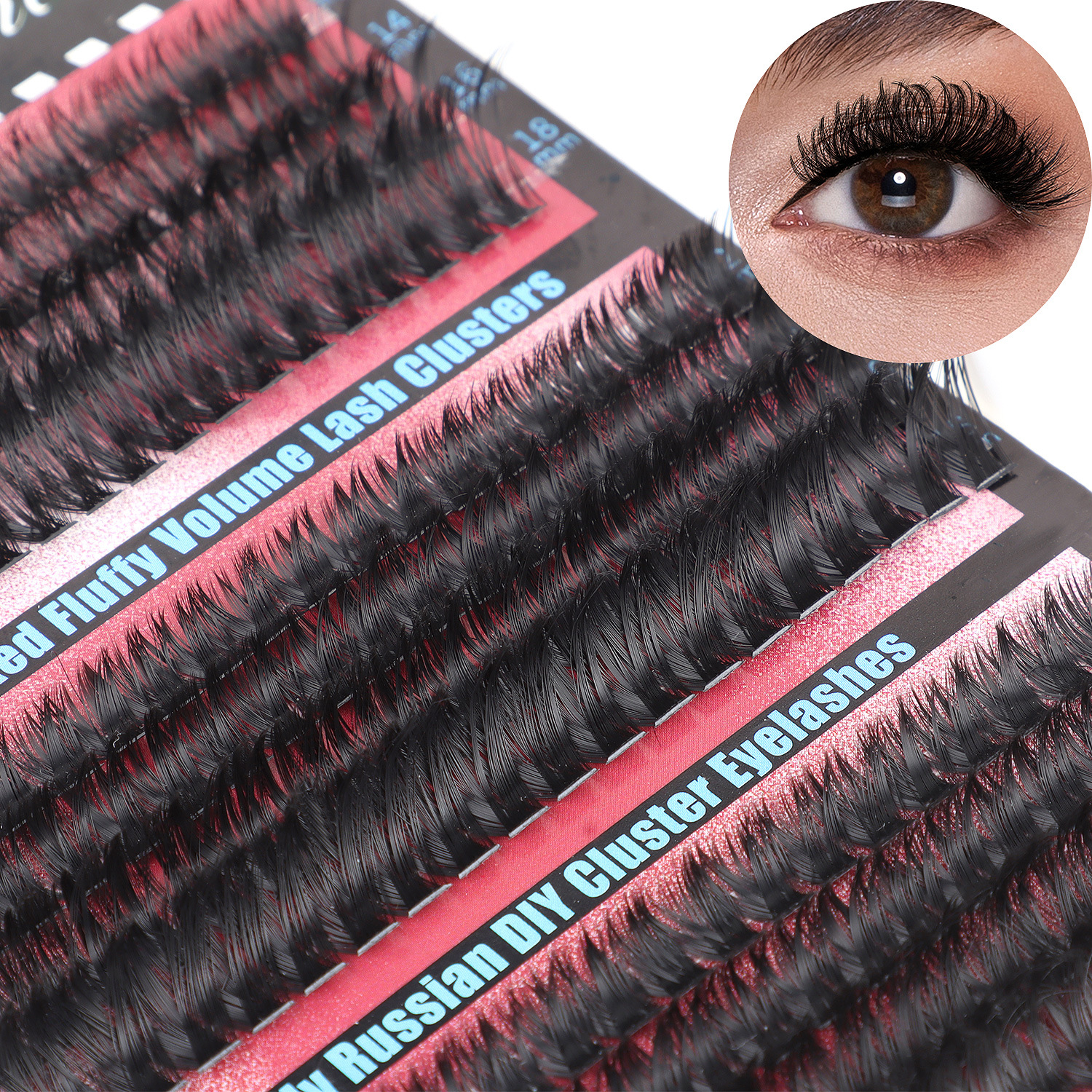 DIY Cluster Lashes Kit 402Pcs Cluster Segmented Eyelashes Thick Fluffy Individual Eyelash Extensions with Lash Bond & Seal DIY Lashes Makeup Accessory