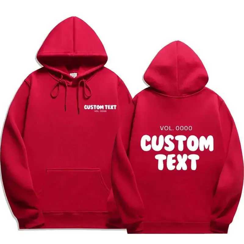 2024 New Customized Text Hoodie Mens Fashion Sportswear Cool Casual Harajuku Street Clothing Zipper Hoodie W250110