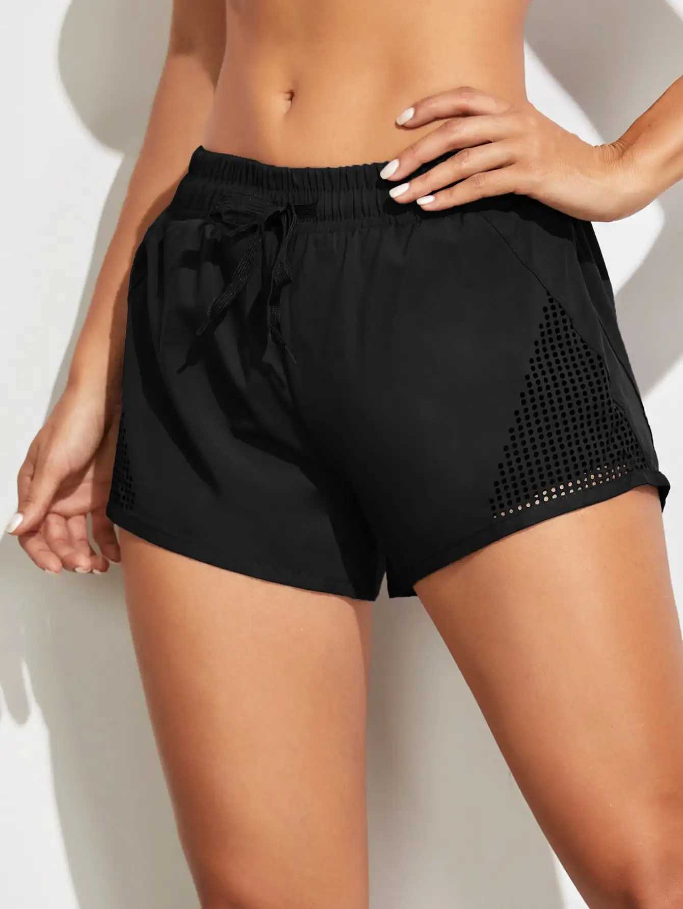 Womens Sports Yoga Shorts Blend Women Summer Anti Emptied Skinny Shorts Casual Gym Lady Elastic Waist Beach Short PantsXJ250111