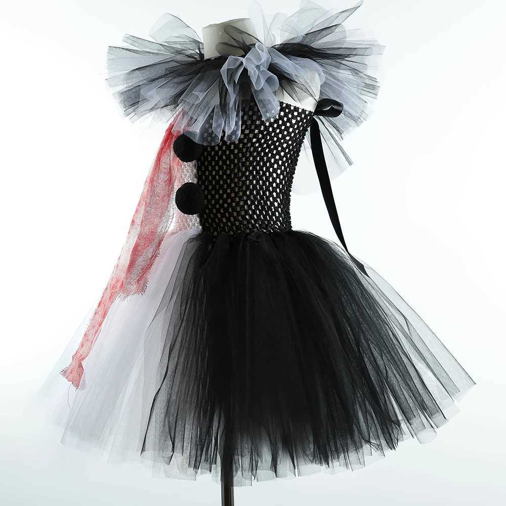 Killer clown costume girl Halloween fancy picture dress blood horror art clown meme costume childrens carnival costume W250111