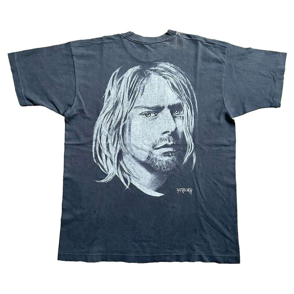 2024 Spring/Summer New Short sleeved T-shirt Men's Kurt Cobain Printed Top