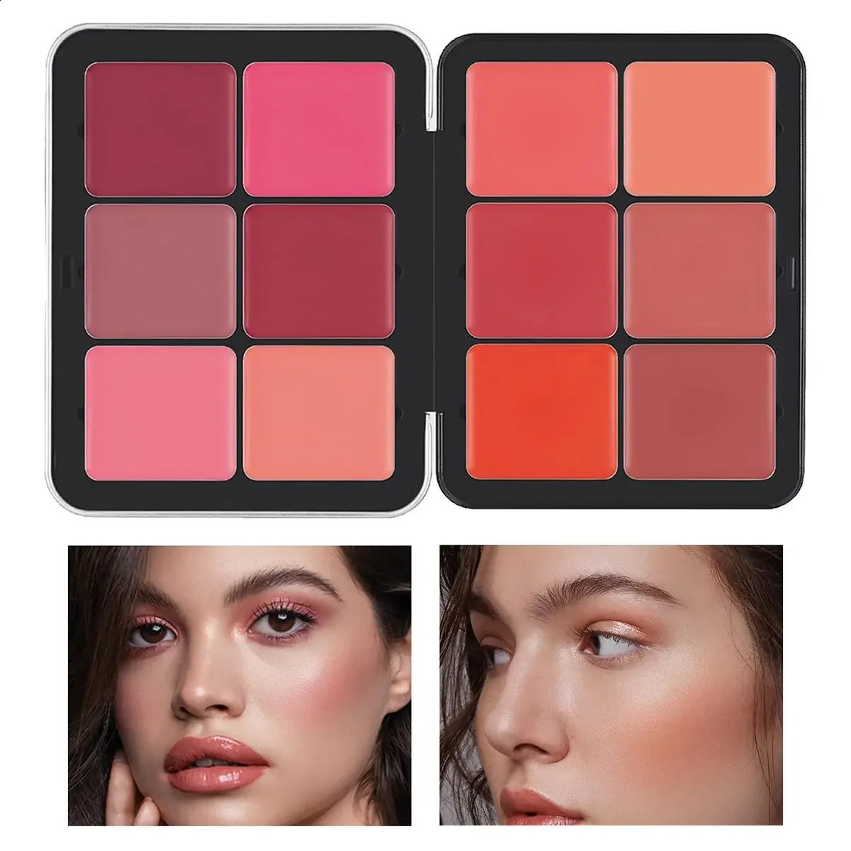 Cream Blush Palette Matte Long-Lasting Concealer Pearlescent Multicolor Blusher Contour and Highlighter Palette 250103