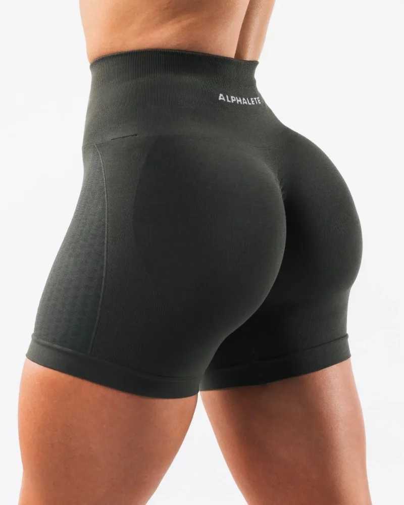 Alphaete Peach Fitness Leggings Womens Gym Sports Tight Running Shorts Hip Five-point Pants High Waist Seamless Yoga ShortsXJ250111