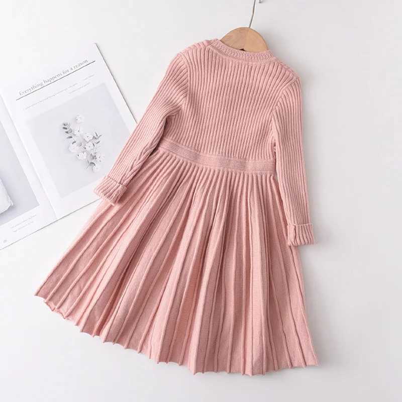 Bear collar long sleeved sweater girl princess girl dress cute Tutu Par dress Christmas little girl dress W250111