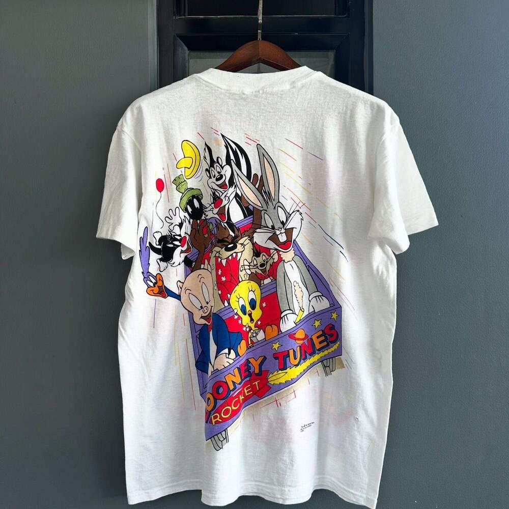 Looney Tunes Cartoon Anime Printed Short Sleeve American Nostalgic Loose Versatile T-shirt Cute Top
