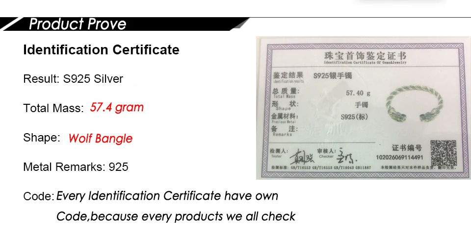 S925 sterling silver Viking wolf bracelet with wooden box as a gift for men or women 250109