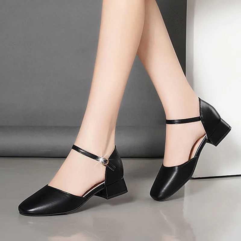 New Arrival Plus size 34-42 womens low boots dress shoe cover anklet shoulder strap sandals Ol Office womens shoes black Mary Jens womens shoes T25011