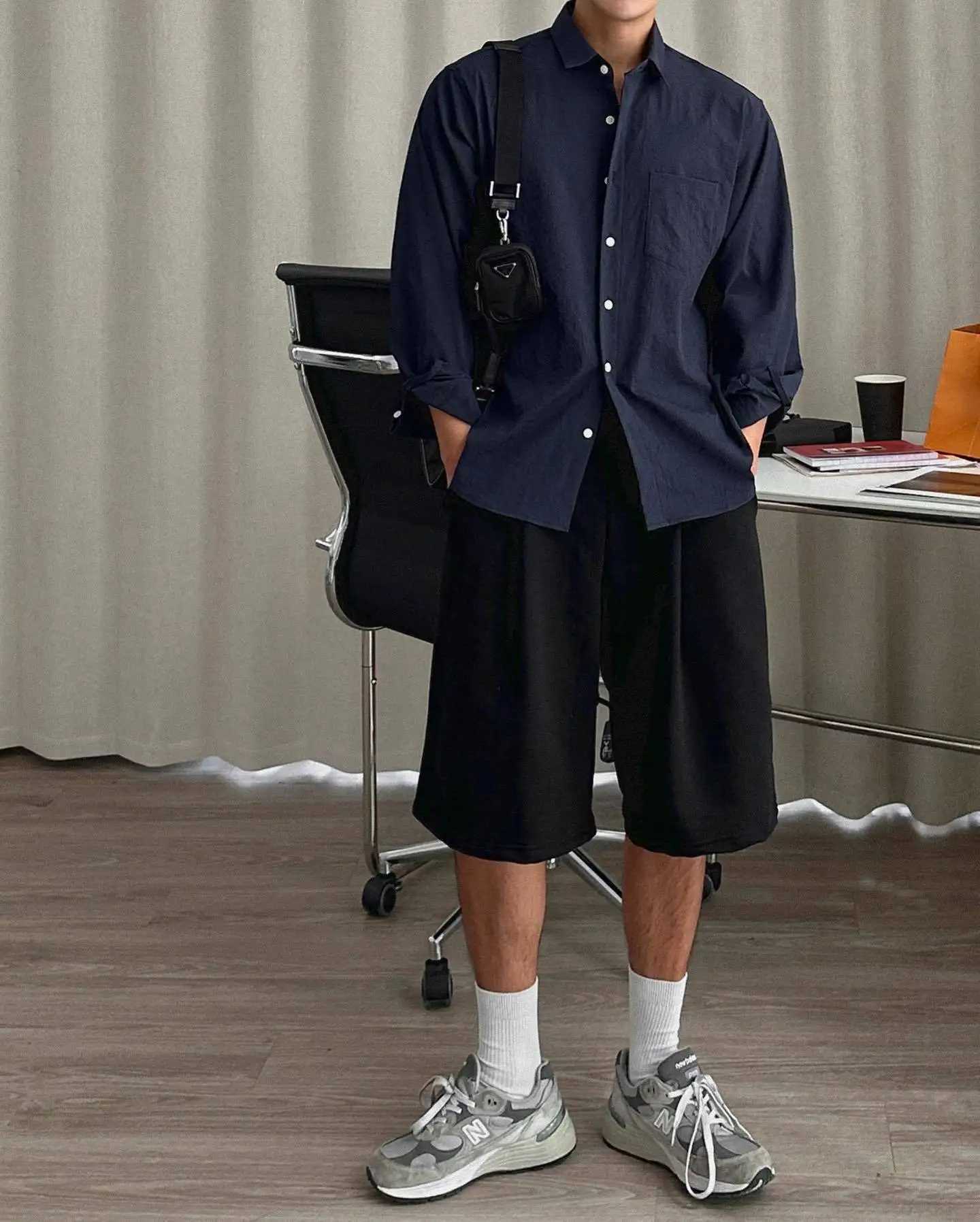 Mens casual shorts Korean summer sports shorts high-quality mens clothing Harajuku street roller running shorts M250110