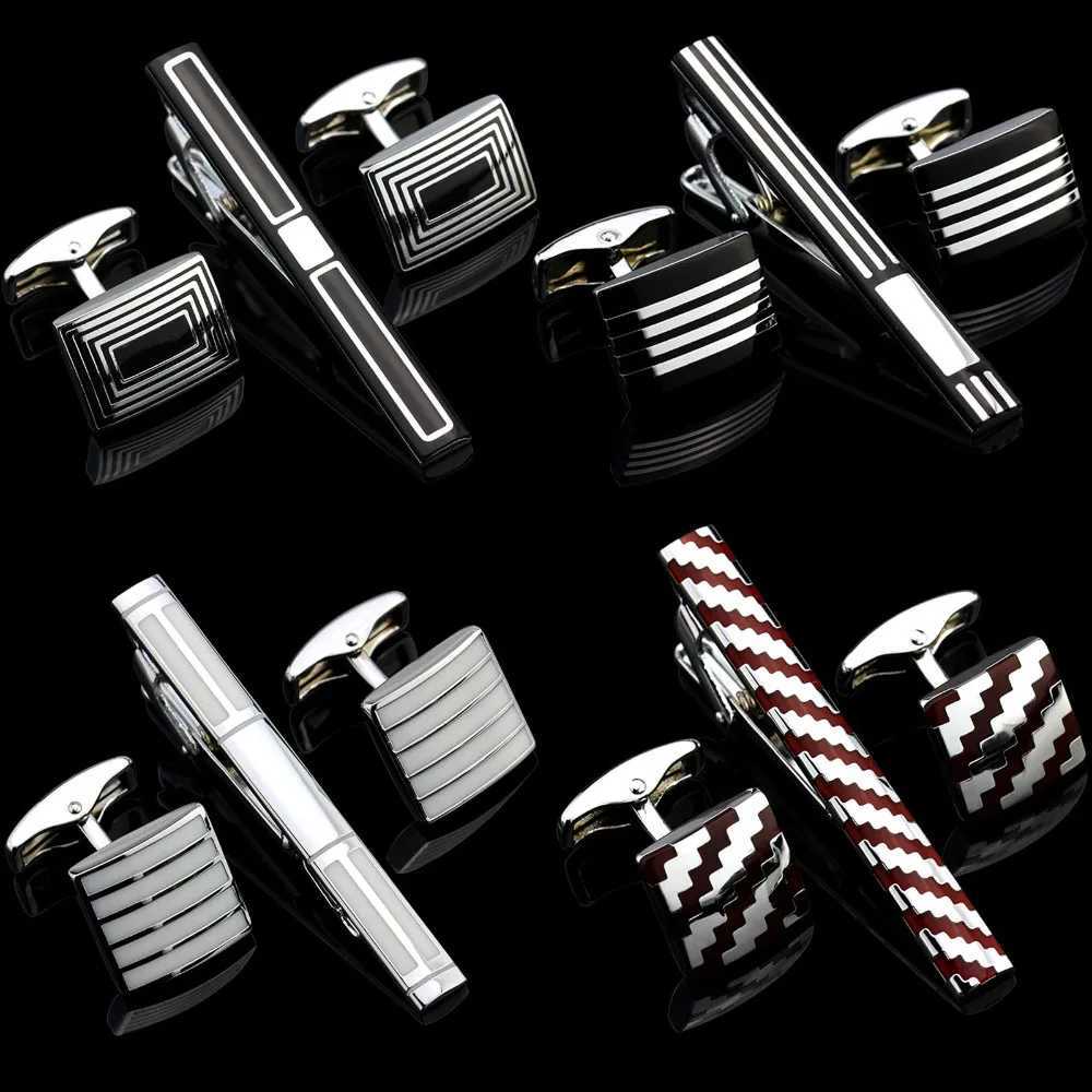10 luxury gold-plated metal cufflinks necklaces tie rods buckle clips cufflinks gift sets solid color tie clips and pins W250111