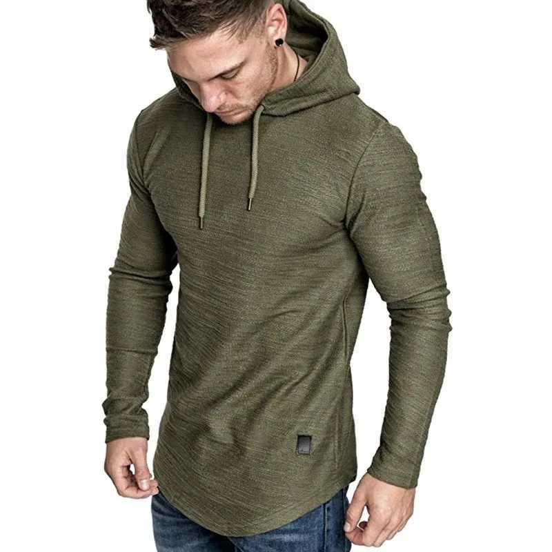 Sportswear Solid Color Hoodie Long Sleeve Lightweight T-shirt Large Fitness Hoodie Breathable Solid Color Top W250110