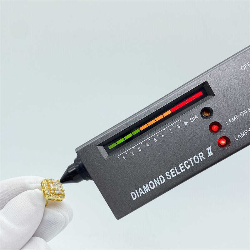 Square S925 VVS Moissanite Earrings Men Hiphop 925 Sterling Silver Baguette Moissanite Stud Earrings with GRA Certificate