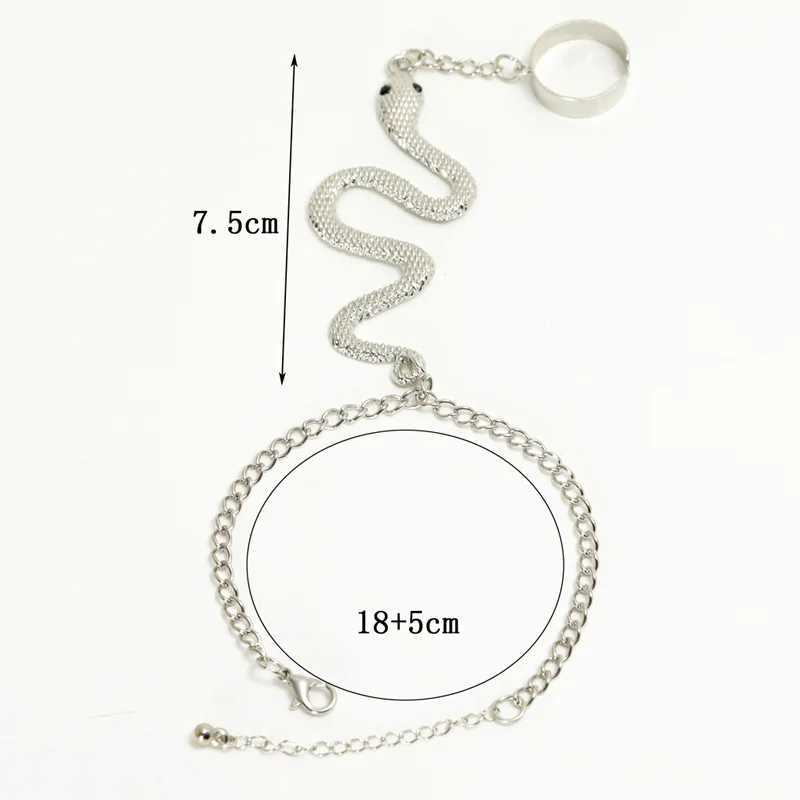 Gothic Exaggerated Snake Shed Finger Bracelet Is Suitable for Womens New Fashion Personality Punk Style Ring Bracelet JewelryXJ250110