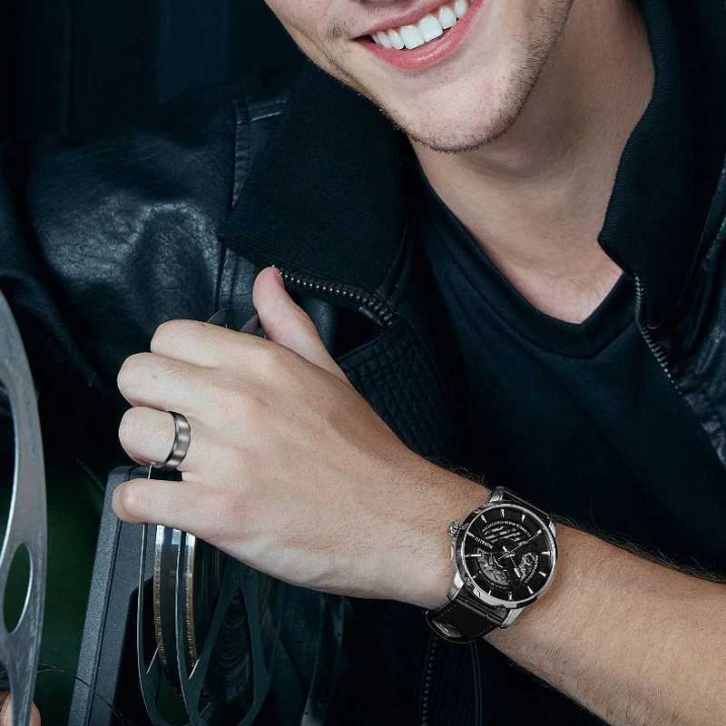 8mm matte stainless steel simple design pure titanium ring gold tone silver plated black blue ring mens jewelry gift W250111