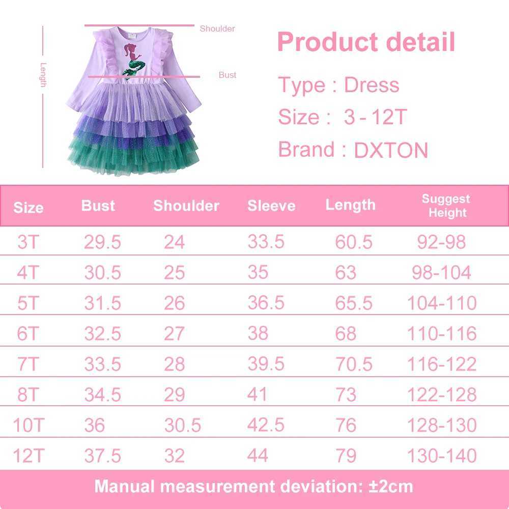 DXTON 2024 Girl Winter Childrens Birthday Par Clothing Mermaid sequin Princess Tutu Dress Patch Work Preschool Mesh Dress W250111