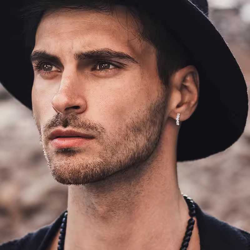 S925 sterling silver five diamond earrings set with VVS Mozambique diamonds fashionable and luxurious earrings for men and women