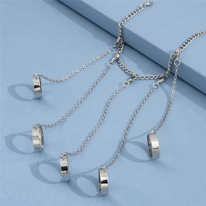 Punk Cool Hiphop Tassel Chain Rings Multi-layer Metal Adjustable Open Finger Rings Set for Women Men Fashion Jewelry Party GiftsXJ250110