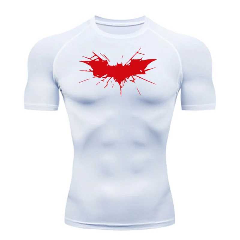 Printed mens sports compression shirt sports fast drying breathable rush protection sports tight training top summer mens style W250111