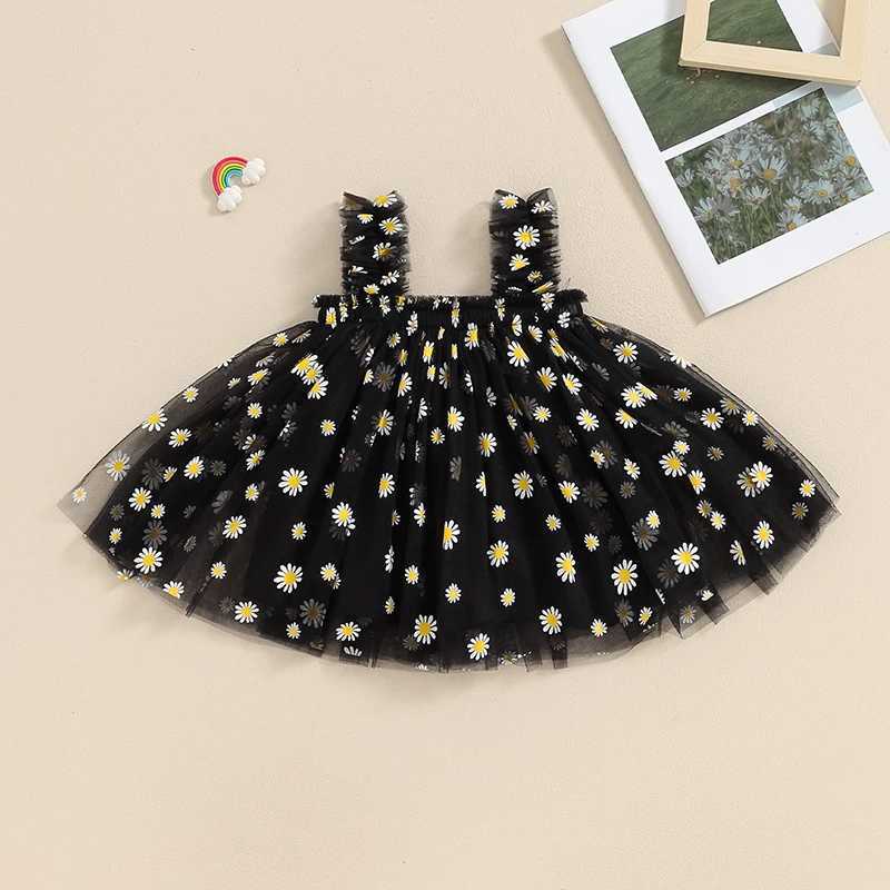FOCUSNORM 1-5Y Summer Preschool Childrens Girls Princess Dress Sleeveless Flower Gaul Mesh Tutu Sundress W250111