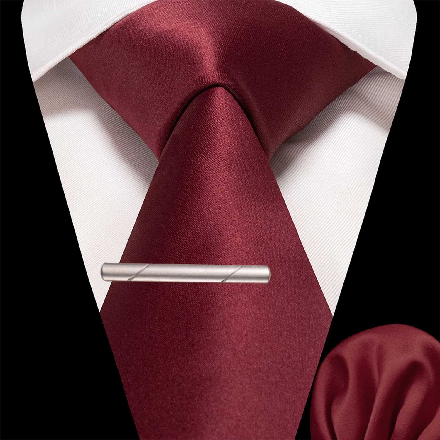 JEMYGINS Solid Polyester Mens Tie Handle Tie Clip Set Blue Pink Mint Green Necklace Used for Wedding Party Decoration W250111