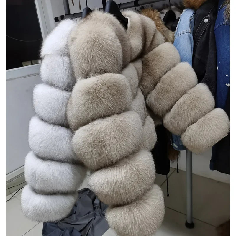 MAOMAOKONG 2024 Natural Real Fur Coat Women Winter Long Sleeve Raccoon Jackets Thick Top Female Furry Vest 250107