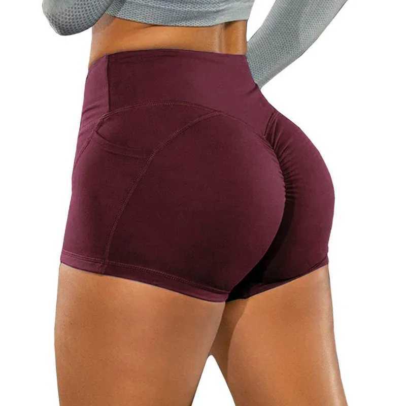 Sportswear Woman Gym Yoga Shorts High Waist Lifting Push Up Tight Short Sports Pocket Fitness Lady Seamless Yoga Workout ShortsXJ250111