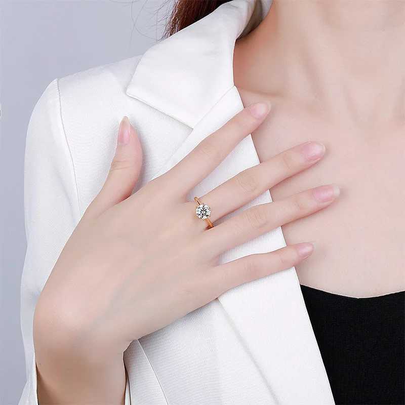 Classic 1-3ct Mmoissanite Wedding Ring Women Laboratory Creates Diamond S925 Silver Plated Gold Jewelry GRA CertificateXJ250110