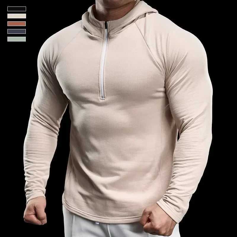 2024 autumn sportswear mens gym running training clothing sleeping fast drying sportswear casual hooded fitness clothing W250111