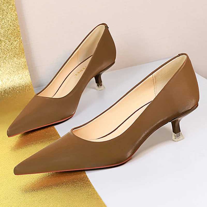 New Arrival womens shoes 4.5 cm toe womens shoes pump fAshionable kitten heel large size 34-43 sexy mid boots womens shoes 2025 T250110